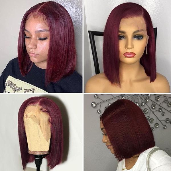 lace wigs 13x4 straight burgundy bob front 99j remy hair peruvian human pre-plucked 613#, Black;brown
lace wigs 13x4 straight burgundy bob front 99j remy hair peruvian human pre-plucked 613#, Black;brown