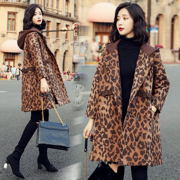 women's wool & blends clothing 2021 winter elegant long coat warm printing hooded jacket with pocket ladies outwear loose coats for wom, Black
women's wool & blends clothing 2021 winter elegant long coat warm printing hooded jacket with pocket ladies outwear loose coats for wom, Black