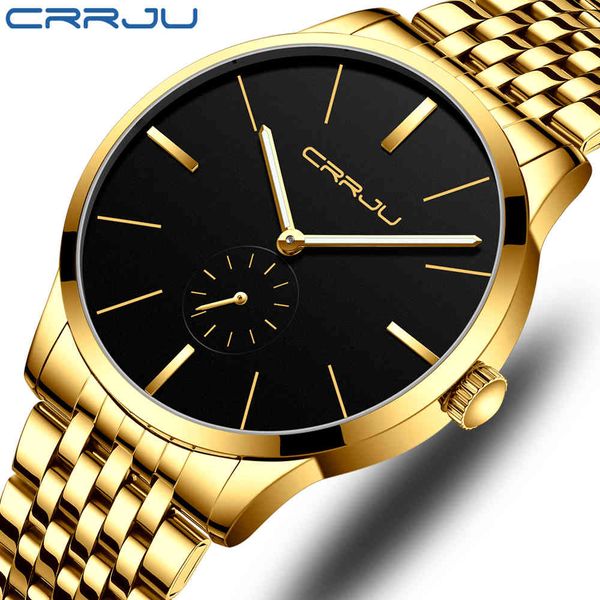 luxury brand crrju men watch classic business stainless steel men wristwatch fashion waterproof clock relogio masculino 210517, Slivery;brown
luxury brand crrju men watch classic business stainless steel men wristwatch fashion waterproof clock relogio masculino 210517, Slivery;brown