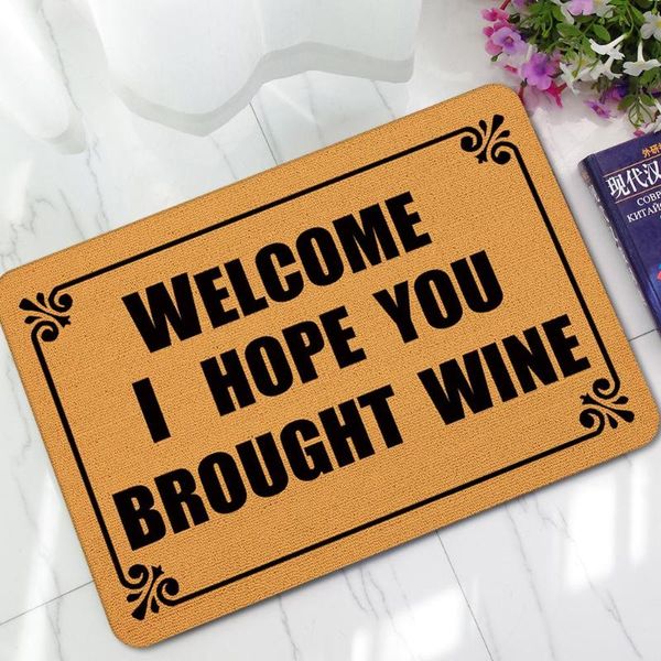 carpets 45*75cm/40*60cm funny doormat saying quotes welcome i hope you brought wine / beer printed anti-slip floor mat area rugs
carpets 45*75cm/40*60cm funny doormat saying quotes welcome i hope you brought wine / beer printed anti-slip floor mat area rugs