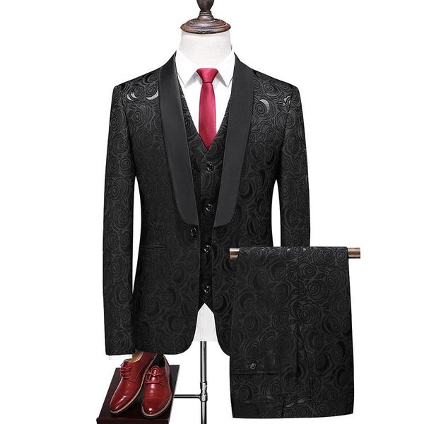 men's suits & blazers coat vest pants 3 pieces suit set / men business jacket high end banquet groom wedding dress trousers waistcoat, White;black
men's suits & blazers coat vest pants 3 pieces suit set / men business jacket high end banquet groom wedding dress trousers waistcoat, White;black