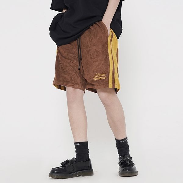 men's shorts side striped letter embroidery casual mens drawstring wide leg fleece summer short high street loose five point pants, White;black
men's shorts side striped letter embroidery casual mens drawstring wide leg fleece summer short high street loose five point pants, White;black