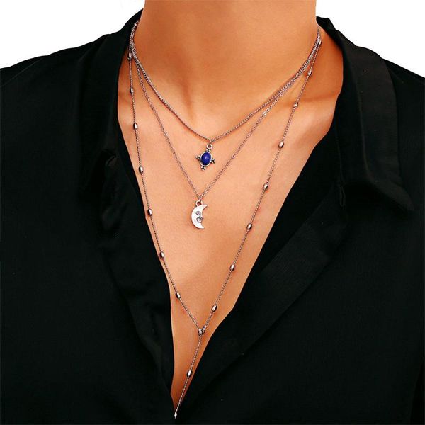 bohemia ethnic 1set beads star moon long tassel pendant choker multi-layer charm women fashion necklace jewelry party gift chains, Silver
bohemia ethnic 1set beads star moon long tassel pendant choker multi-layer charm women fashion necklace jewelry party gift chains, Silver