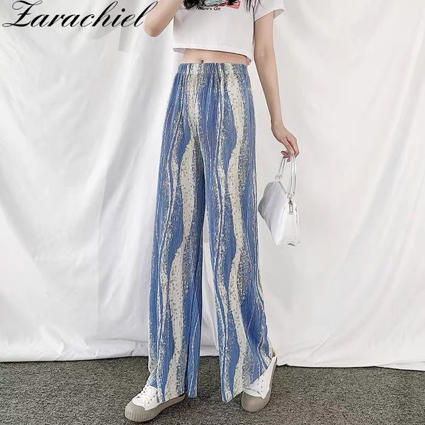 summer rendering color pleats thin wide leg straight women fashion glittering long pants elastic high waist trousers 210416, Black;white
summer rendering color pleats thin wide leg straight women fashion glittering long pants elastic high waist trousers 210416, Black;white