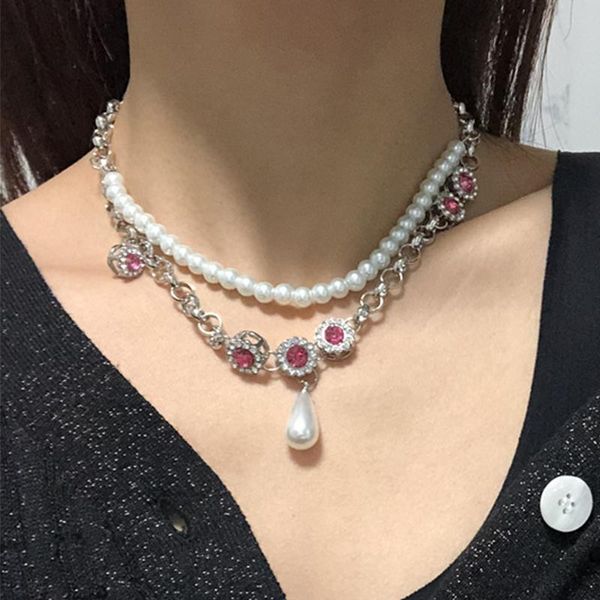 chains fashion crystal kpop pearl necklace for women temperament zircon flower pendant girls to party jewelry gift, Silver
chains fashion crystal kpop pearl necklace for women temperament zircon flower pendant girls to party jewelry gift, Silver