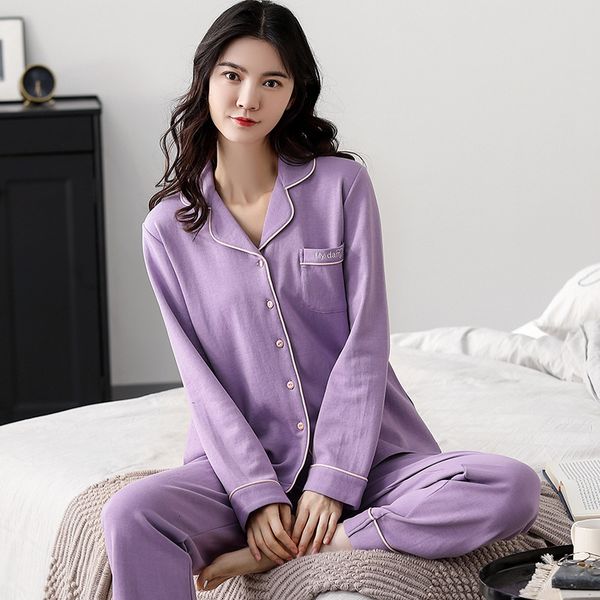 women's sleepwear long sleeve trousers set large size cotton pajamas for women autumn winter pijamas loose pyjama femme 4xl zfvi, Black;red
women's sleepwear long sleeve trousers set large size cotton pajamas for women autumn winter pijamas loose pyjama femme 4xl zfvi, Black;red