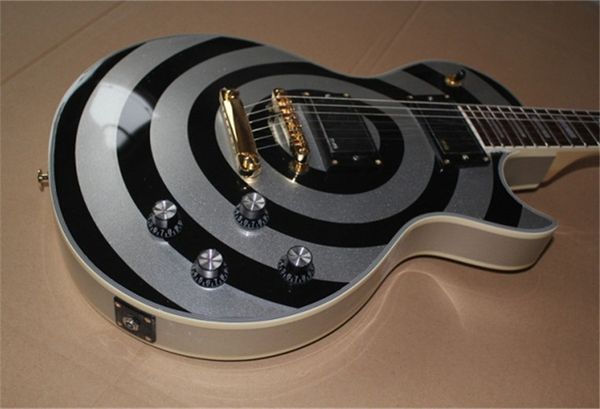 zakk wylde bullseye custom shop silvery & black electric guitar mahogany body neck golden hardware
zakk wylde bullseye custom shop silvery & black electric guitar mahogany body neck golden hardware