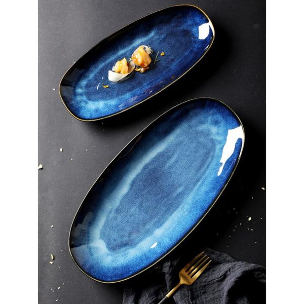 dishes & plates ceramic sushi plate fish fruit dish tray serving snack for home restaurant el (blue small sizes)
dishes & plates ceramic sushi plate fish fruit dish tray serving snack for home restaurant el (blue small sizes)