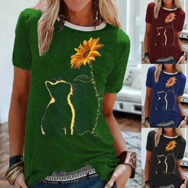 women's t-shirt cotton t shirt women harajuku graphic tees femme sun flower cat printed slim stitching11g3, White
women's t-shirt cotton t shirt women harajuku graphic tees femme sun flower cat printed slim stitching11g3, White