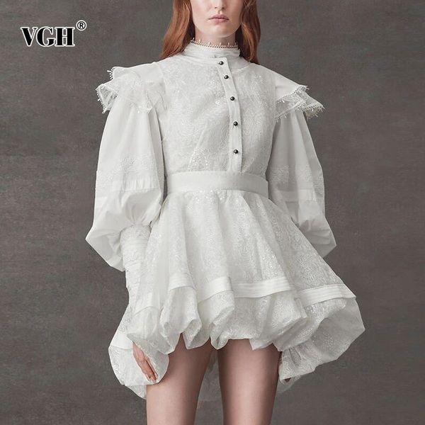 vgh sweet patchwork lace suit for women stand collar puff sleeve shirt embroidery grown ball skirt casual set female fashion 210421, White
vgh sweet patchwork lace suit for women stand collar puff sleeve shirt embroidery grown ball skirt casual set female fashion 210421, White