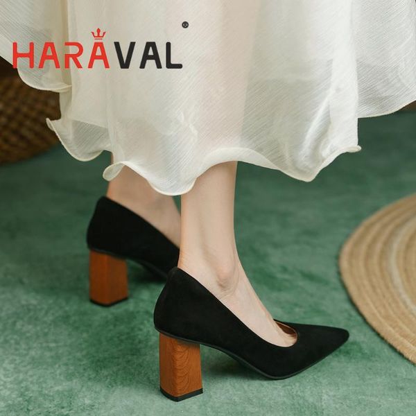 dress shoes haraval women pumps high heels elegant cow suede pointed toe solid slip-on black office & career classics a241
dress shoes haraval women pumps high heels elegant cow suede pointed toe solid slip-on black office & career classics a241