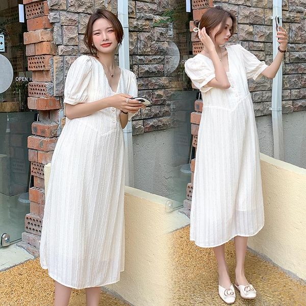 8352# 2021 summer korean fashion chiffon maternity long party dress elegant a line loose clothes for pregnant women pregnancy dresses, White
8352# 2021 summer korean fashion chiffon maternity long party dress elegant a line loose clothes for pregnant women pregnancy dresses, White