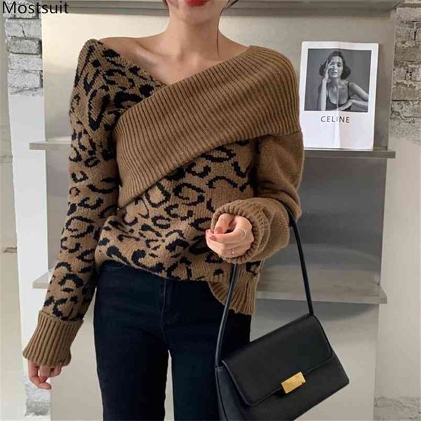 autumn winter women sweater ladies jumper korean joker leopard loose turtleneck off the shoulder knitted pullover 210513, Black
autumn winter women sweater ladies jumper korean joker leopard loose turtleneck off the shoulder knitted pullover 210513, Black