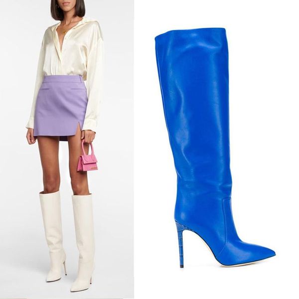 boots 2021 genuine leather fashion thin high heel pointed toe knee long autumn winter women's shoes black beige blue
boots 2021 genuine leather fashion thin high heel pointed toe knee long autumn winter women's shoes black beige blue