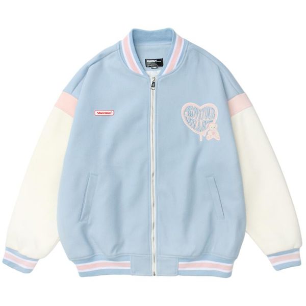 men's jackets men harajuku baseball jacket heart letter bear applique varsity coats casual college hip hop cute fashion couple blouse, Black;brown
men's jackets men harajuku baseball jacket heart letter bear applique varsity coats casual college hip hop cute fashion couple blouse, Black;brown