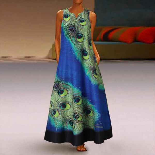 summer plus size sleeveless women dress peacock print long maxi boho beach for woman 25, Black;gray
summer plus size sleeveless women dress peacock print long maxi boho beach for woman 25, Black;gray