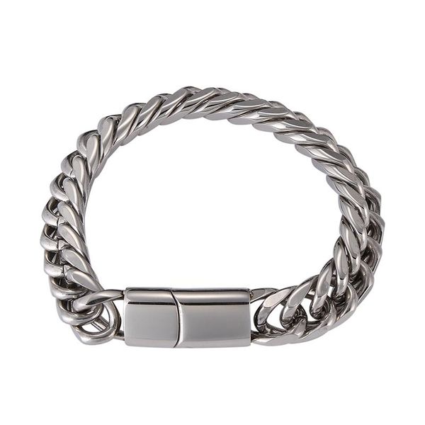 link, chain trendy male biker jewelry 12mm stainless steel curb cuban link silver color bracelet for men punk rock accessories gs0048, Black
link, chain trendy male biker jewelry 12mm stainless steel curb cuban link silver color bracelet for men punk rock accessories gs0048, Black