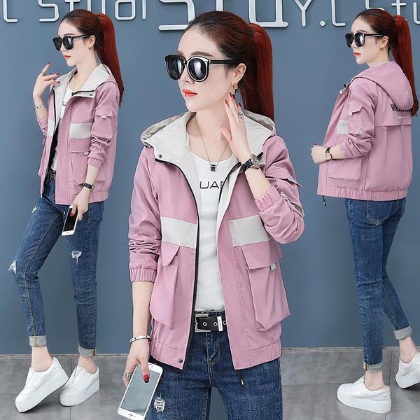 women's trench coats 2021 spring fashion splice jackets women big pockets korean casual loose female autumn hooded windbreaker plus siz, Tan;black
women's trench coats 2021 spring fashion splice jackets women big pockets korean casual loose female autumn hooded windbreaker plus siz, Tan;black