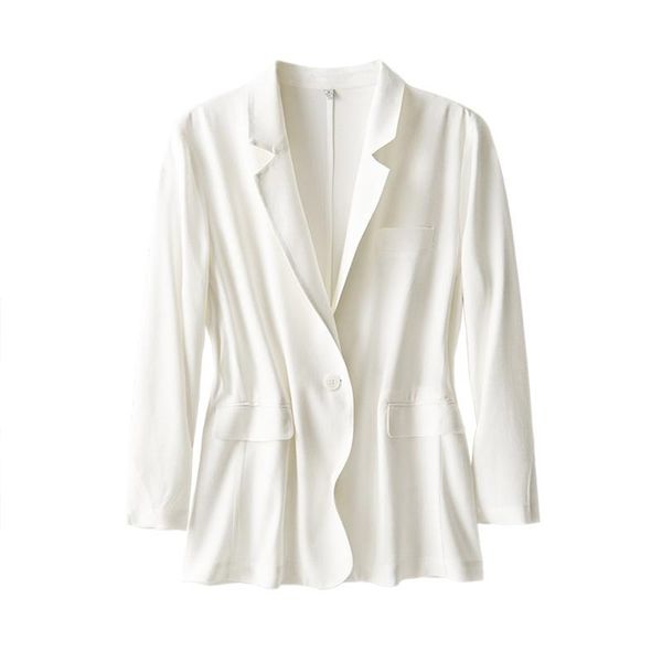 women's suits & blazers shuchan white women high street pockets summer acetate woman jacket single button notched collar clothing, White;black
women's suits & blazers shuchan white women high street pockets summer acetate woman jacket single button notched collar clothing, White;black