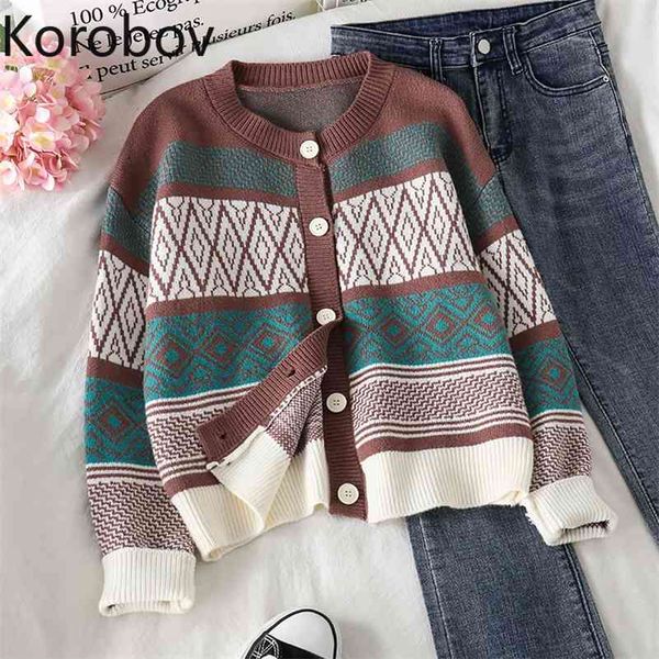 korobov women sweater preppy style o neck long sleeve sueter mujer korean hit color female vintage single breasted sweaters 210430, White
korobov women sweater preppy style o neck long sleeve sueter mujer korean hit color female vintage single breasted sweaters 210430, White