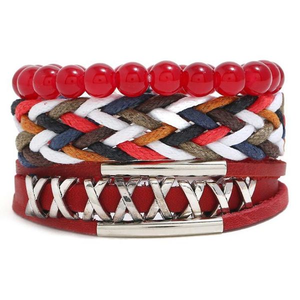 fashion women bracelet set multi-layer braided leather silver x rivets charm beads wristbands weave bangle handmade rock jewelry link, chain, Black
fashion women bracelet set multi-layer braided leather silver x rivets charm beads wristbands weave bangle handmade rock jewelry link, chain, Black