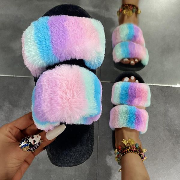 slippers women winter warm home female floor furry open toe mixed color flats lady indoors women's footwear, Black
slippers women winter warm home female floor furry open toe mixed color flats lady indoors women's footwear, Black