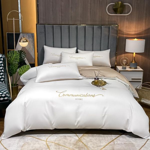 luxury polyester satin embroidery bedding set simple linens duvet cover king 220x240 4pcs bedclothes bed sheet pillowcase sets
luxury polyester satin embroidery bedding set simple linens duvet cover king 220x240 4pcs bedclothes bed sheet pillowcase sets