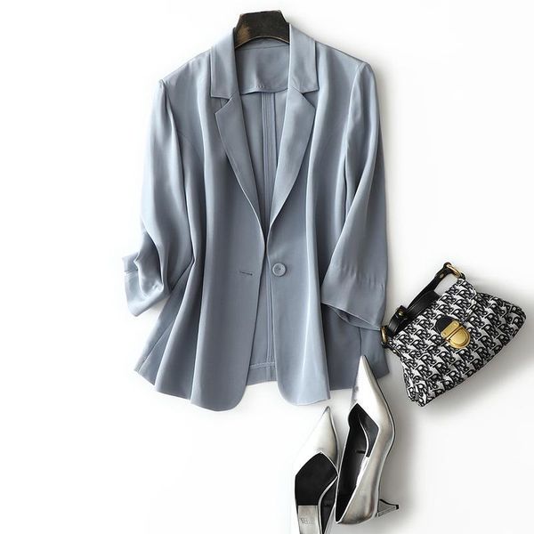 women's suits & blazers 2021 spring and summer 30mm heavy crepe suit simple atmosphere 7 / 6 sleeve silk coat for women, White;black
women's suits & blazers 2021 spring and summer 30mm heavy crepe suit simple atmosphere 7 / 6 sleeve silk coat for women, White;black