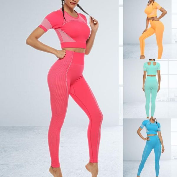 spring ladies yoga set seamless fitness clothes short sleeve slim hip leggings solid sports gym workout running set1, White;red
spring ladies yoga set seamless fitness clothes short sleeve slim hip leggings solid sports gym workout running set1, White;red