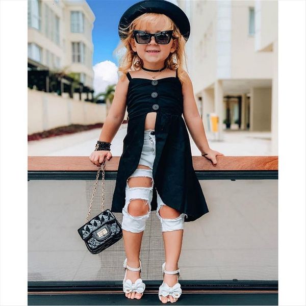 baby girls clothes set summer kids solid sleeveless vest dress ripped denim pant jeans fashion children outfits 2 7y, White
baby girls clothes set summer kids solid sleeveless vest dress ripped denim pant jeans fashion children outfits 2 7y, White