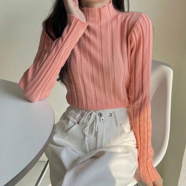 women's sweaters women pullover striped long sleeved high neck bottomed shirt 2021 korean slim knit shirts for, White;black
women's sweaters women pullover striped long sleeved high neck bottomed shirt 2021 korean slim knit shirts for, White;black