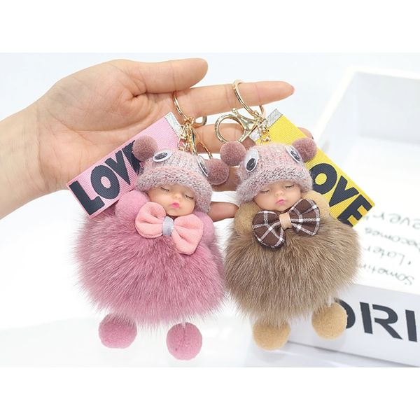 fashion colorful sleeping baby doll car keychain hanging piece hair ball bag pendant cute fluffy fur pompom key ring holder toy, Silver
fashion colorful sleeping baby doll car keychain hanging piece hair ball bag pendant cute fluffy fur pompom key ring holder toy, Silver