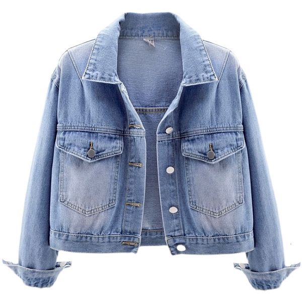 women's jackets spring autumn short vintage denim jacket women korean long sleeve big pocket solid jeans coat harajuku loose ds6m, Black;brown
women's jackets spring autumn short vintage denim jacket women korean long sleeve big pocket solid jeans coat harajuku loose ds6m, Black;brown