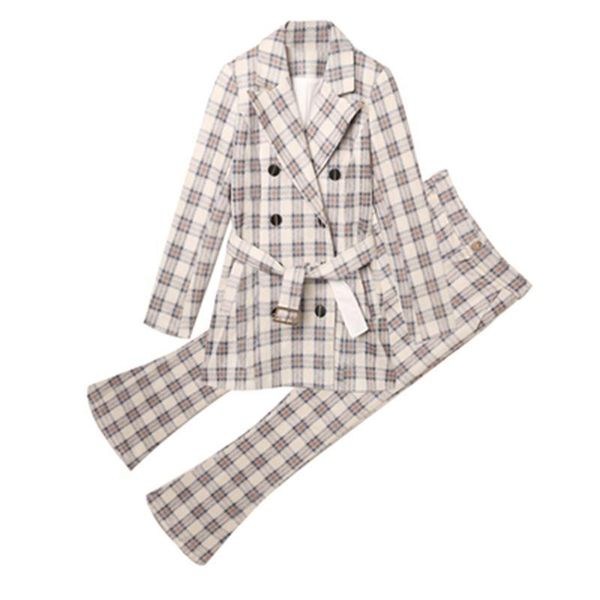 women's suits & blazers fashion plaid small suit female autumn and winter high-end casual temperament two-piece trousers women, White;black
women's suits & blazers fashion plaid small suit female autumn and winter high-end casual temperament two-piece trousers women, White;black