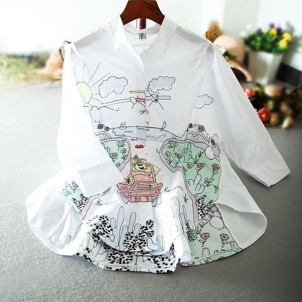 loose blouse for women heavy embroidery shirt female spring summer leisure lazy wind blusas mujer white blue women's blouses & shirts
loose blouse for women heavy embroidery shirt female spring summer leisure lazy wind blusas mujer white blue women's blouses & shirts