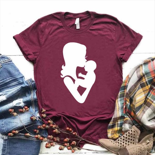 mother and baby print women t shirt short sleeve o neck loose ladies tee clothes, White
mother and baby print women t shirt short sleeve o neck loose ladies tee clothes, White