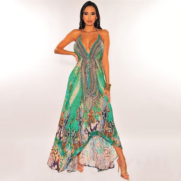 women's retro deep v-neck dress bohemia style open back skirt printed suspender longuette vacation beach wear 2pcs, Black;gray
women's retro deep v-neck dress bohemia style open back skirt printed suspender longuette vacation beach wear 2pcs, Black;gray