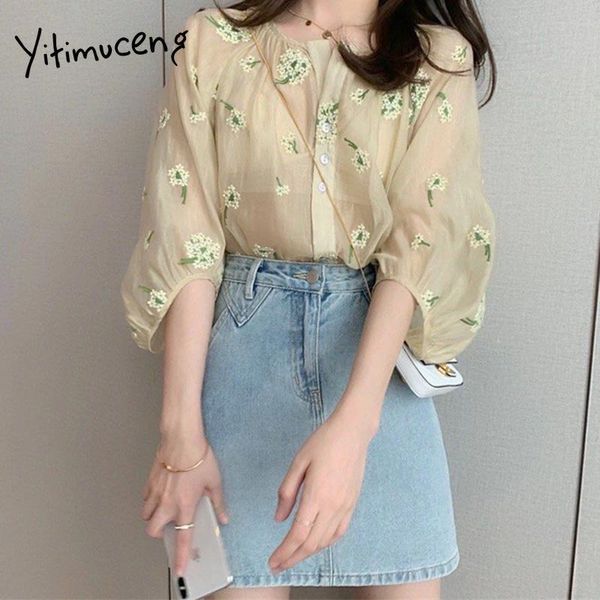 women's blouses & shirts yitimuceng floral print shirt women button up chiffon korean fashion blouse apricot long lantern sleeve 2021, White
women's blouses & shirts yitimuceng floral print shirt women button up chiffon korean fashion blouse apricot long lantern sleeve 2021, White