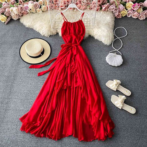 red party spaghetti strap irregular long dress women elegant sashes big swing strapless vestidos spring autumn fashion 210426, Black;gray
red party spaghetti strap irregular long dress women elegant sashes big swing strapless vestidos spring autumn fashion 210426, Black;gray