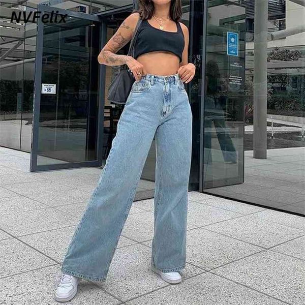 wide leg jeans women loose high waist straight denim pants plus size casual baggy jean trousers washed classic female 210915, Blue
wide leg jeans women loose high waist straight denim pants plus size casual baggy jean trousers washed classic female 210915, Blue