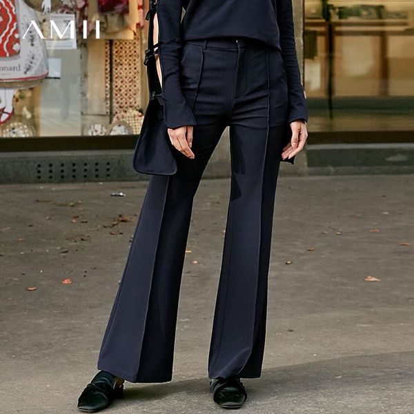women's pants & capris amii minimalist flare women spring 2021 causal solid elastic slim female office long, Black;white
women's pants & capris amii minimalist flare women spring 2021 causal solid elastic slim female office long, Black;white
