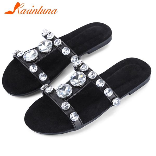 slippers karin summer low heel casual slides fashion rhinestone decorating women concise flat shoes, Black
slippers karin summer low heel casual slides fashion rhinestone decorating women concise flat shoes, Black