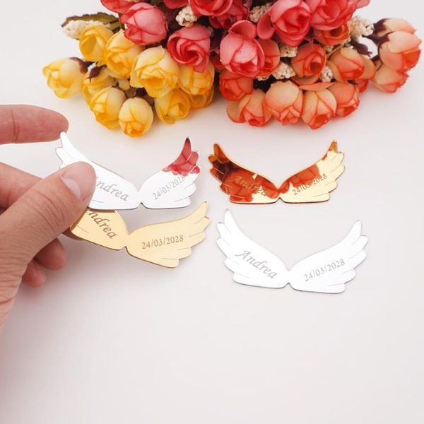 party favor custom 30pcs acrylic mirror angel wings carve name and date personalized kid's birthday 3d stickers
party favor custom 30pcs acrylic mirror angel wings carve name and date personalized kid's birthday 3d stickers