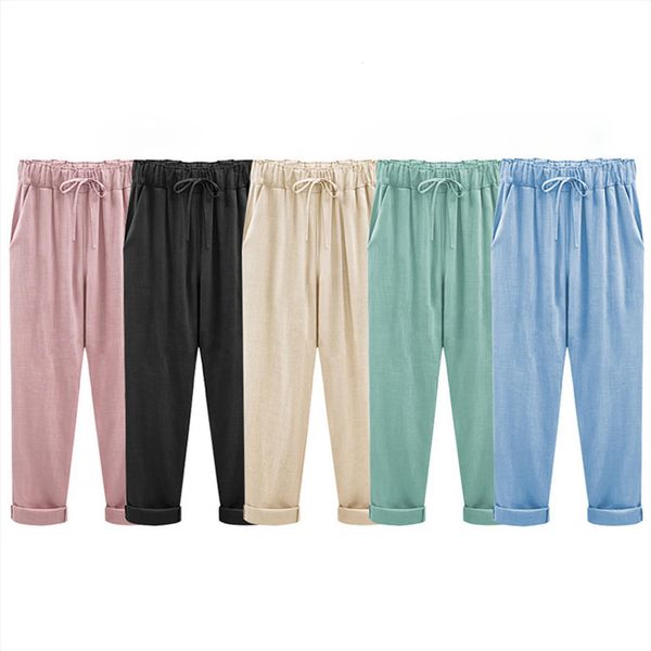 cotton and hemp loose thin women capri solid color fashion casual drawstring capris, Black;white
cotton and hemp loose thin women capri solid color fashion casual drawstring capris, Black;white