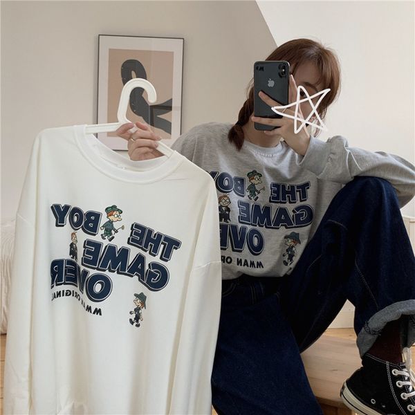 ind winter thin loose round neck sweater women bf lazy style long-sleeved t-shirt, Black
ind winter thin loose round neck sweater women bf lazy style long-sleeved t-shirt, Black