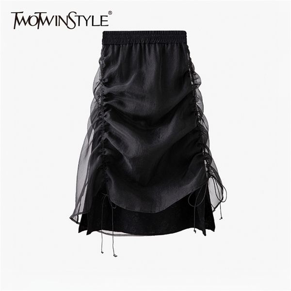 casual black drawstring skirt for women elastic high waist ruched slim midi skirts female summer fashion style 210521
casual black drawstring skirt for women elastic high waist ruched slim midi skirts female summer fashion style 210521