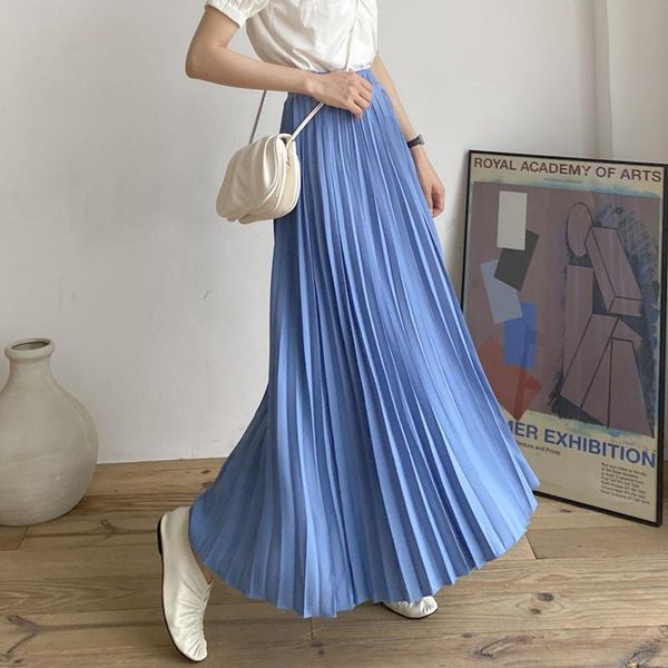 skirts 2021 women fashion pleated skirt 6 colors spring summer pink bohemian a line high waist korean blue long clothing female, Black
skirts 2021 women fashion pleated skirt 6 colors spring summer pink bohemian a line high waist korean blue long clothing female, Black