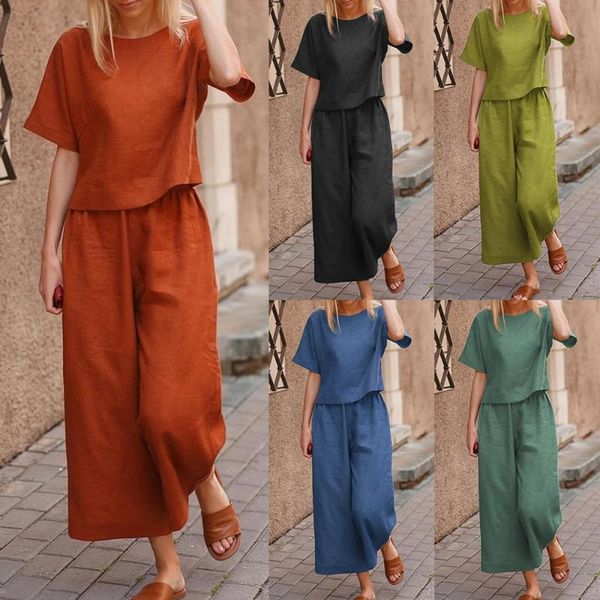 women's two piece pants 2021 linen casual loose solid color suit two-piece short sleeve wide leg, White
women's two piece pants 2021 linen casual loose solid color suit two-piece short sleeve wide leg, White