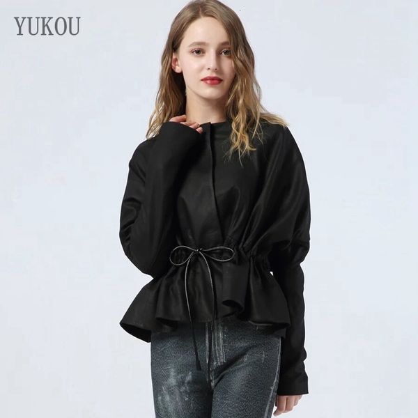jackets yukou european style real women coats sheepskin genuine leather short windcoat sleeve bat sleeves loose, Black;brown
jackets yukou european style real women coats sheepskin genuine leather short windcoat sleeve bat sleeves loose, Black;brown