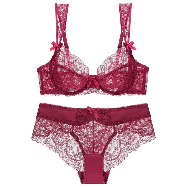 bra set summer lace ultra thin breathable large size gathering underwear suit, Red;black
bra set summer lace ultra thin breathable large size gathering underwear suit, Red;black